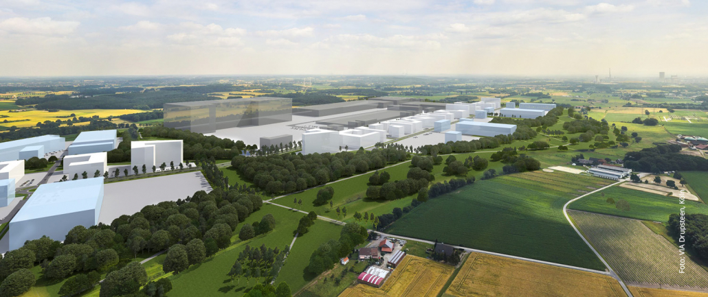 Das 290 Hektar große Industriegebiet: der newPark. Foto: VIA Drupsteen, Köln