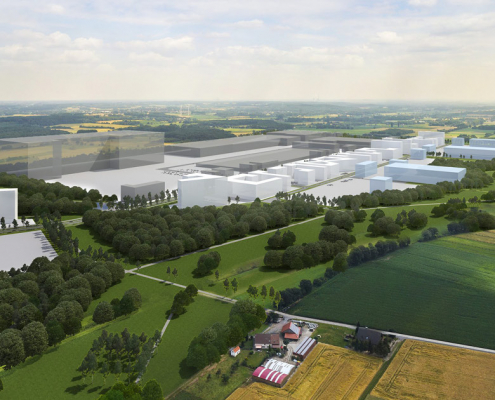 Das 290 Hektar große Industriegebiet: der newPark. Foto: VIA Drupsteen, Köln