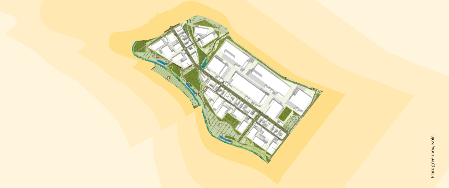 Der Modellstandort von oben. Plan: greenbox, Köln